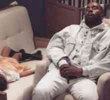 Kanye West si copilul nord adormit în magazin