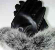 Mănuși din piele cu blana