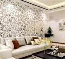 Wallpaper în sala în apartament - proiectare