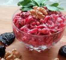 Salata cu sfecla, prune uscate și nuci